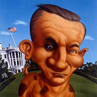 Ross Perot as a dog illustration
